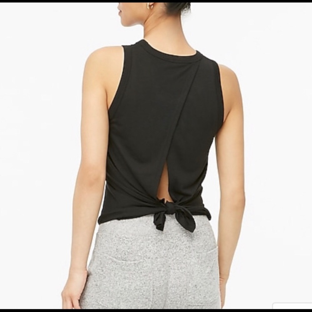 J. Crew Tie Back Tank Black Sz XL